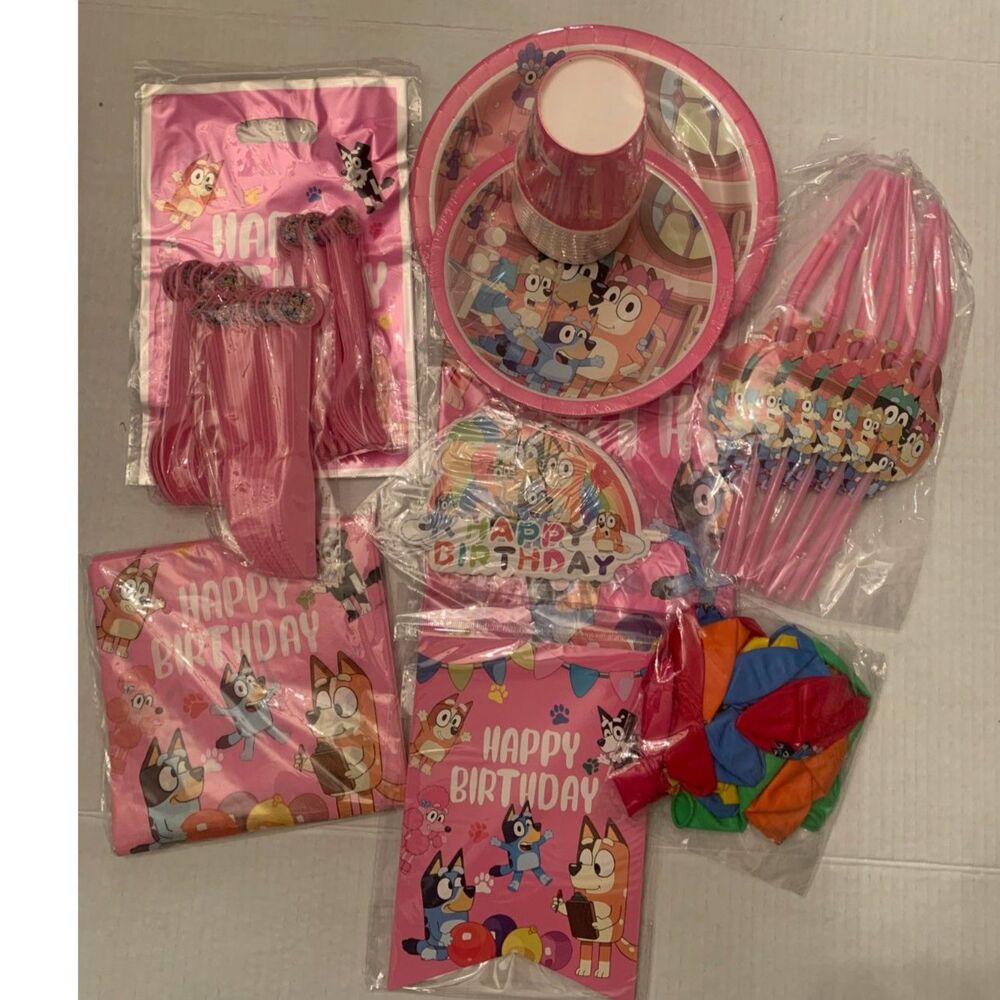 Bluey Pink Party Decorations